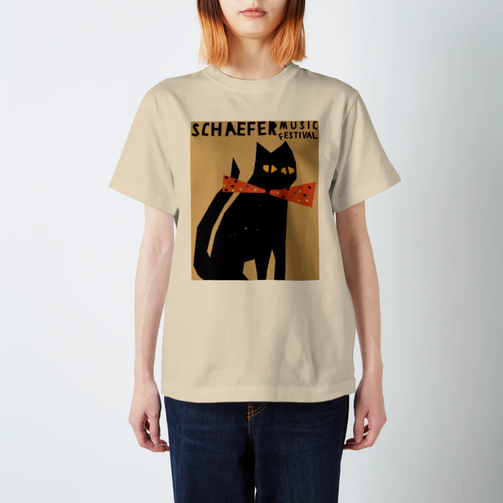 YS VINTAGE WORKSのアメリカ・ニューヨーク SCHAEFER MUSIC FESTIVAL 蝶タイ猫 1974年 Regular Fit T-Shirt