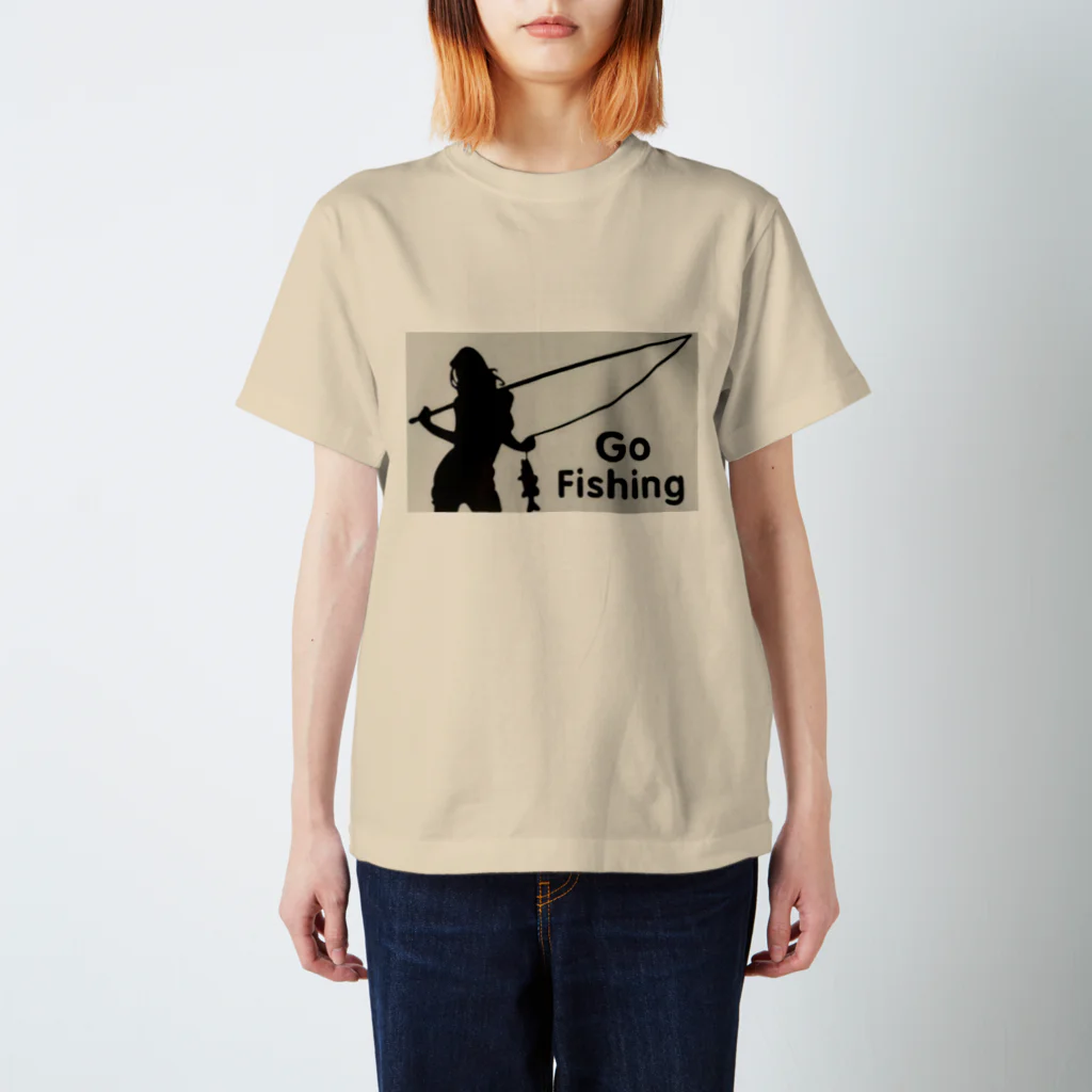 No Fishing No Life の釣り女子 Regular Fit T-Shirt