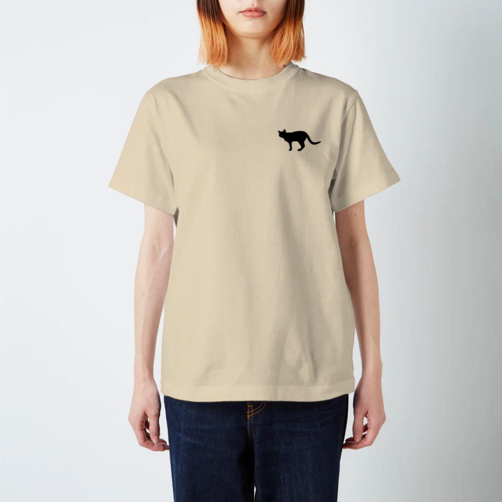 紅天本舗の両面＊今日も猫様のために働きます＊2＊黒 Regular Fit T-Shirt