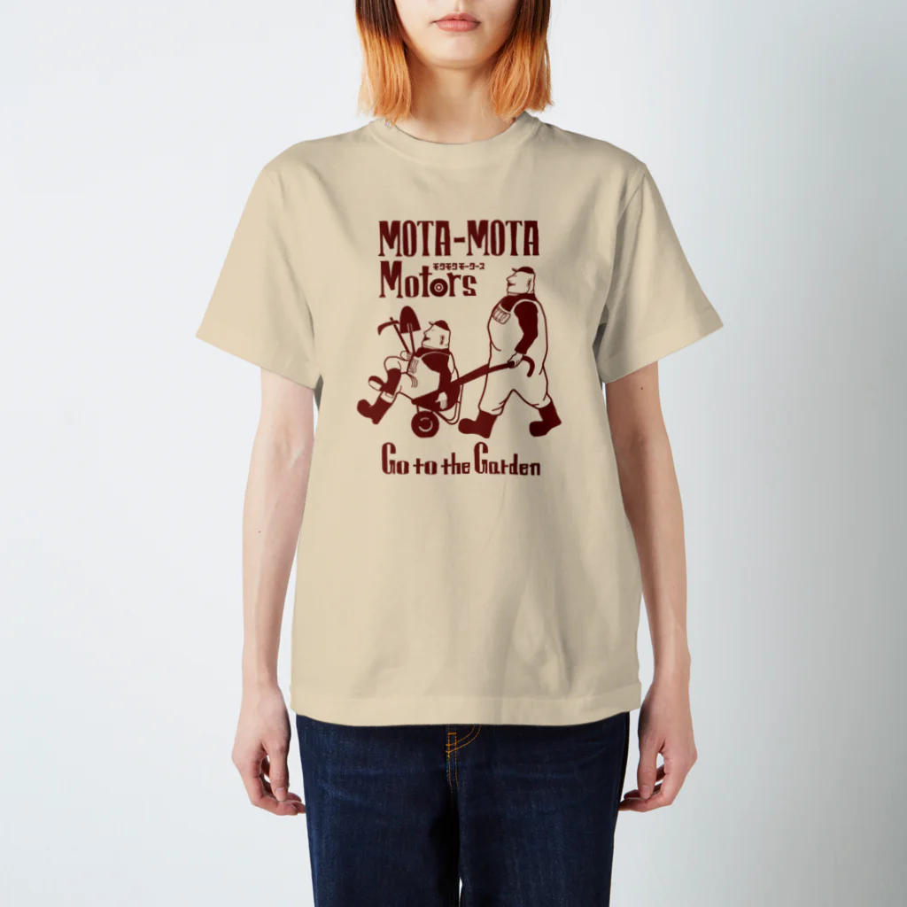 KIKUUUDESIGNのモタモタモータース- akacha Regular Fit T-Shirt