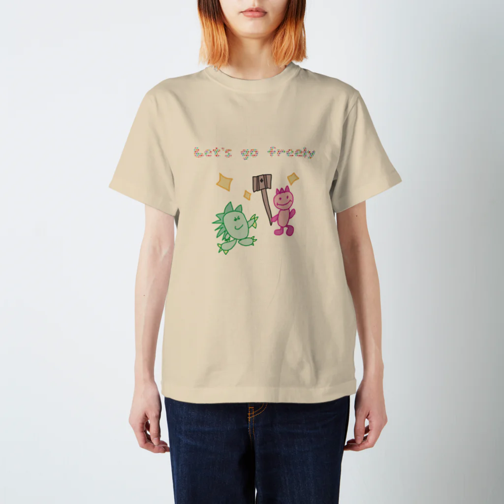 ねこの自由にいこうよ スタンダードTシャツ