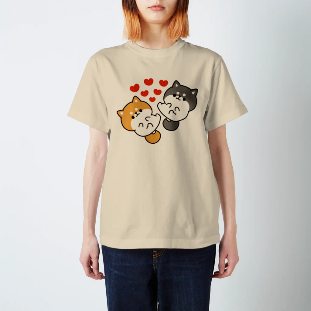 DECORのお返事シバイヌくん　茶柴＆黒柴ver. スタンダードTシャツ