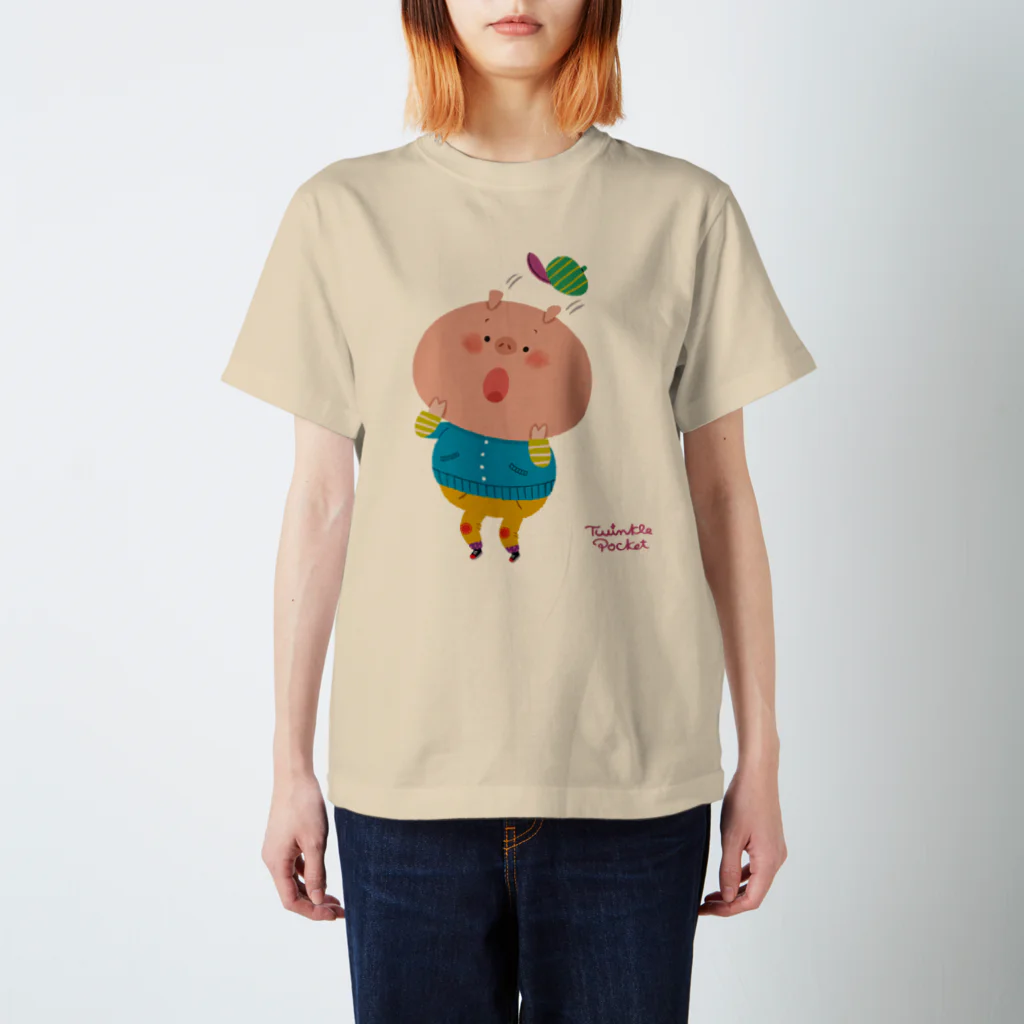 トゥインクルポケット　さくま育のびっくりぶたくん スタンダードTシャツ