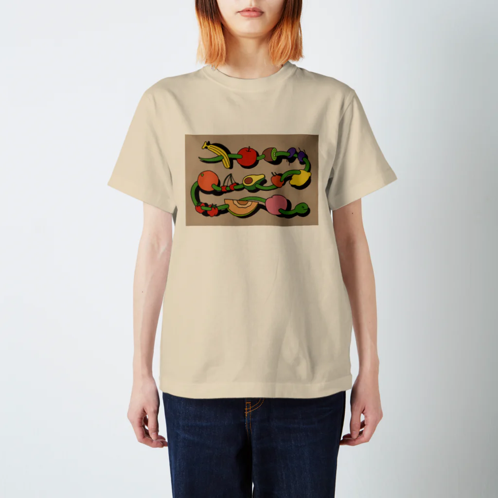 unpisのA SNAKE AND FRUITS スタンダードTシャツ