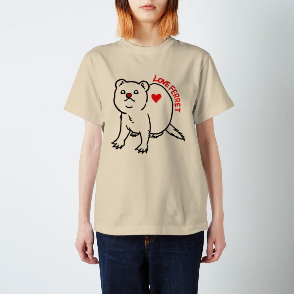 ナルーズ！のLOVE FERRET (黒線) スタンダードTシャツ