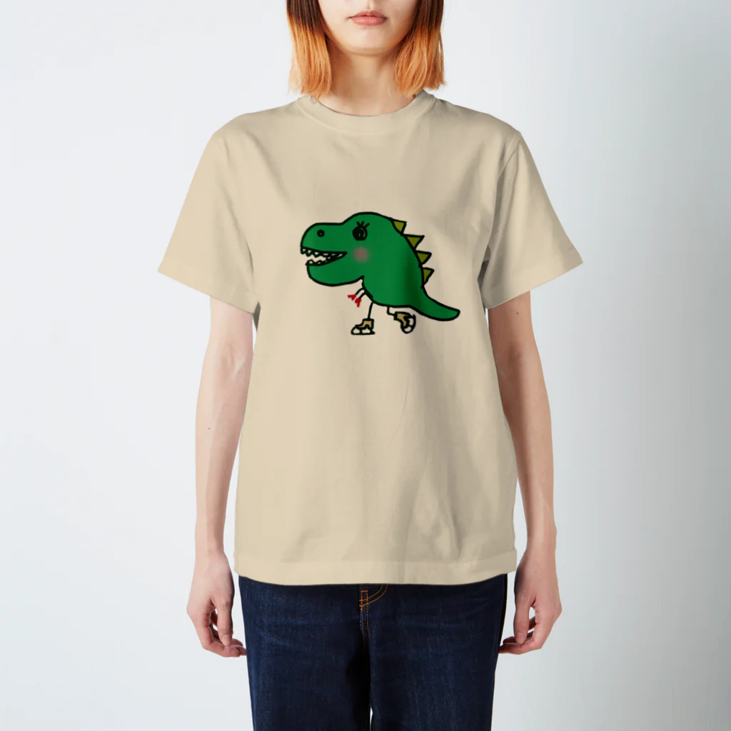 chyumonの恐竜スケーター Regular Fit T-Shirt