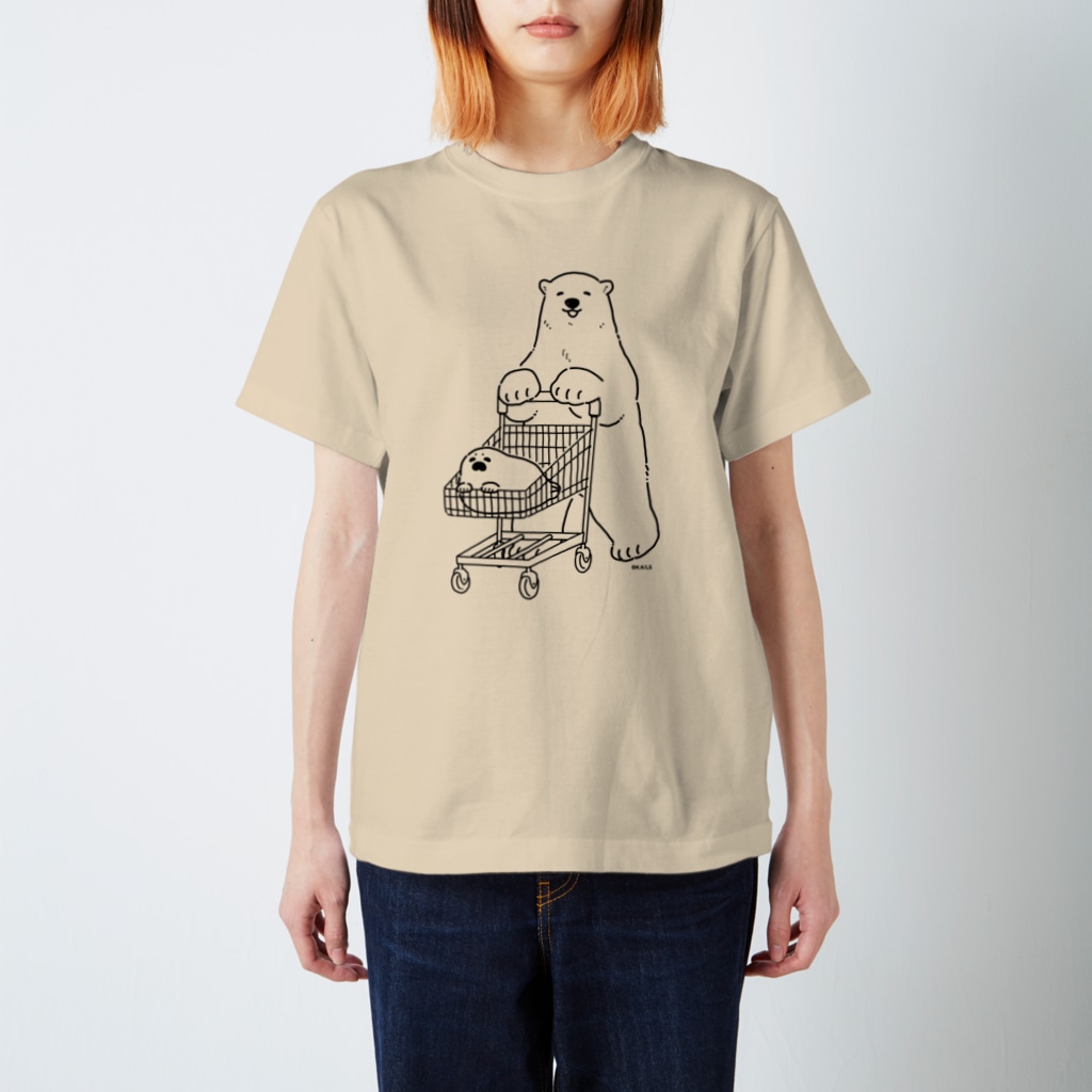 恋するシロクマ公式のTシャツ（ショッピン グ/ 黒ライン） Regular Fit T-Shirt