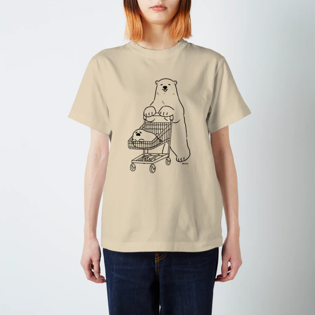 恋するシロクマ公式のTシャツ（ショッピン グ/ 黒ライン） スタンダードTシャツ