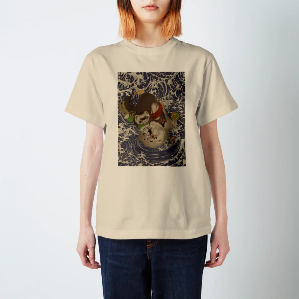 いちごだわし🐹の浮世絵風フェレット スタンダードTシャツ