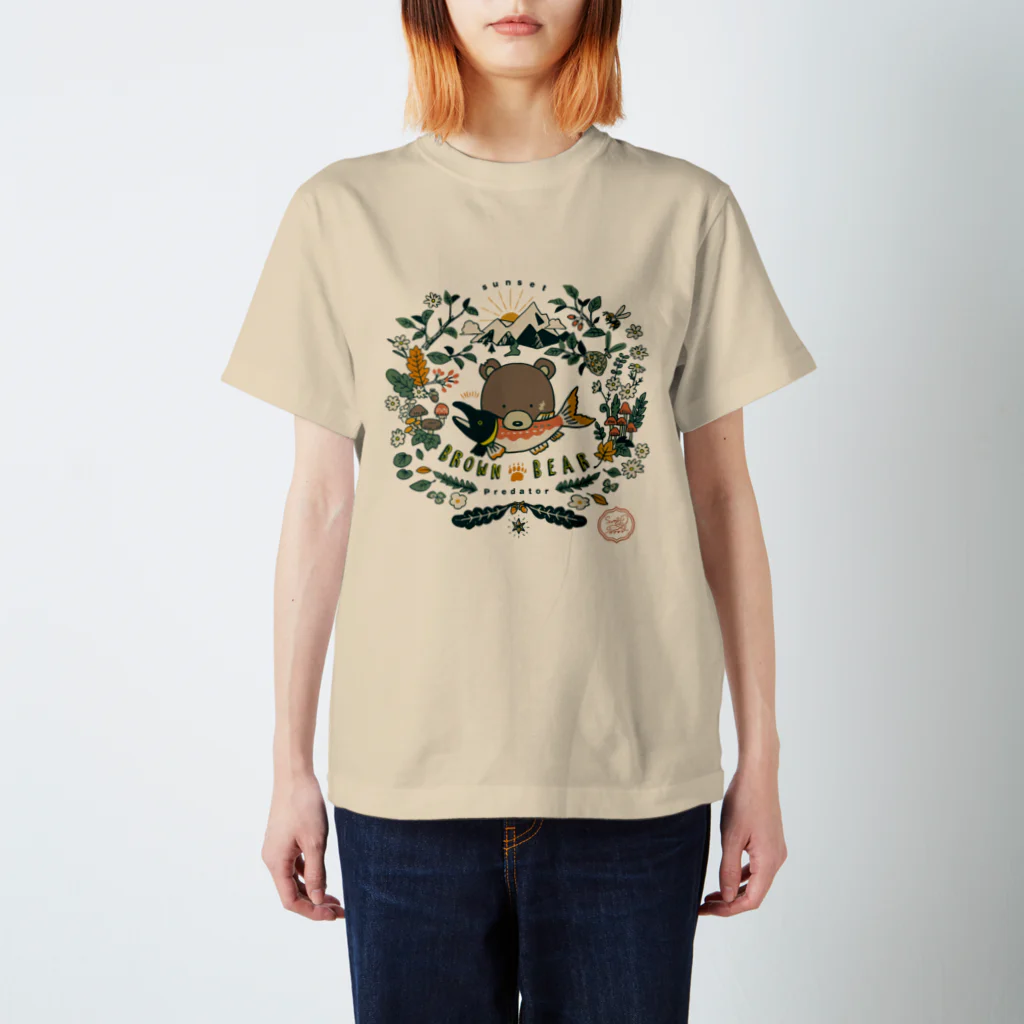 澄ノしおの（薄色用）捕食クマ　顔アップバージョン スタンダードTシャツ