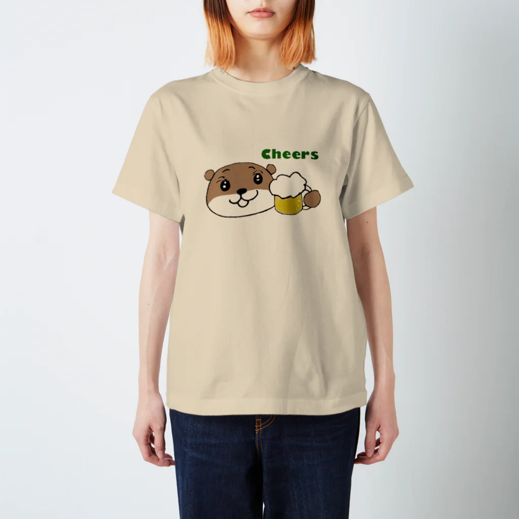 ドキドキ星人の乾杯カワウソ スタンダードTシャツ