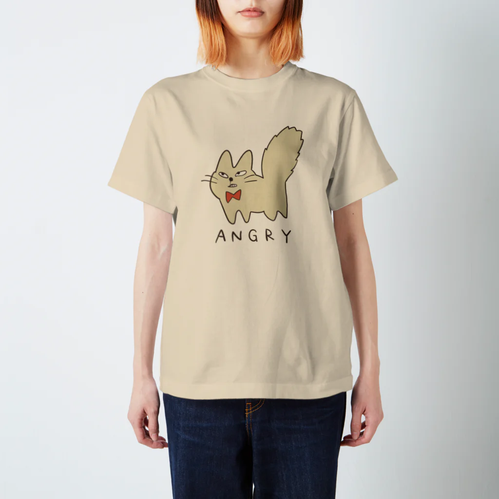 ほいほいダッシュわらさきくんのまぬけなねこ　怒 Regular Fit T-Shirt