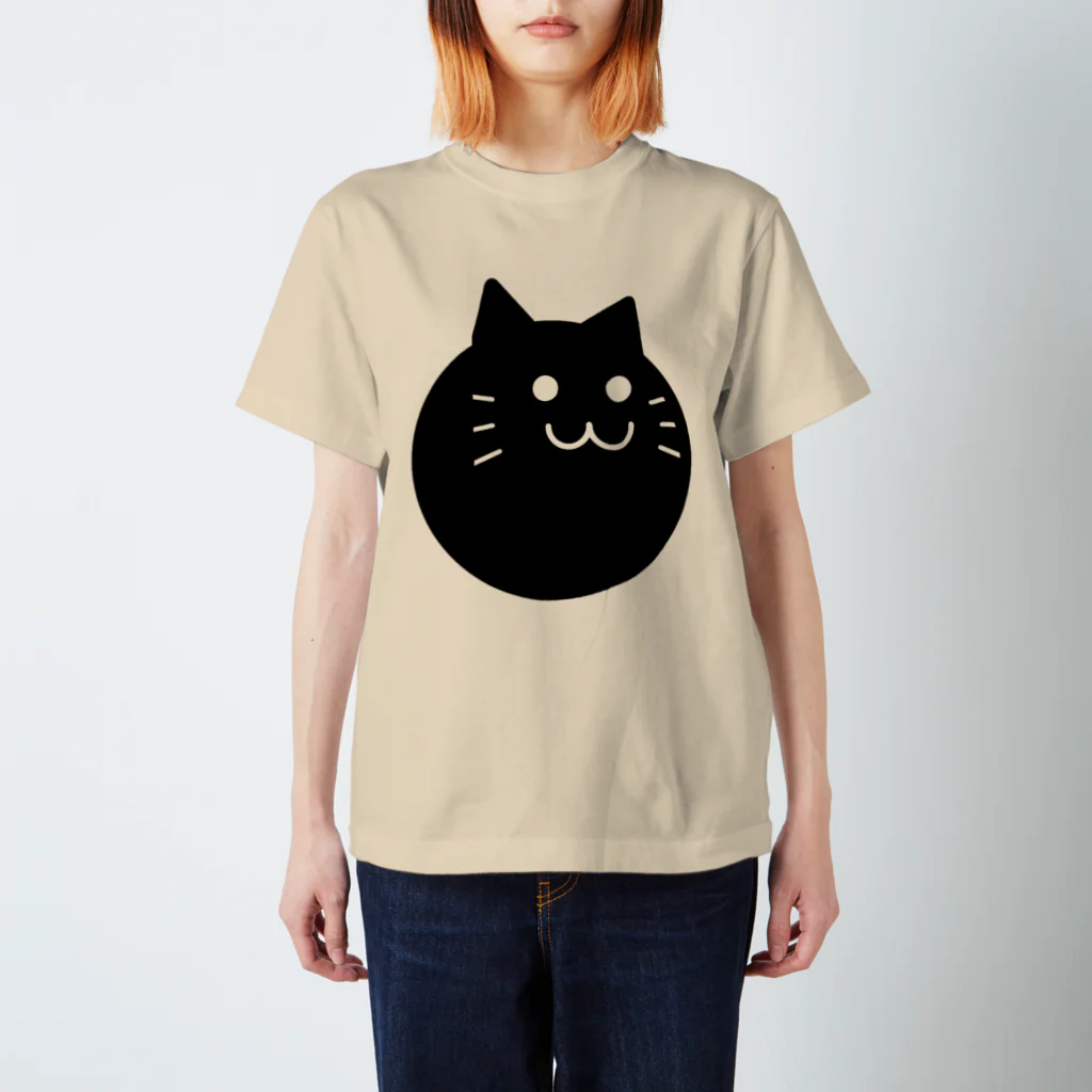 SaaKoaraのまるっと黒にゃんこ スタンダードTシャツ