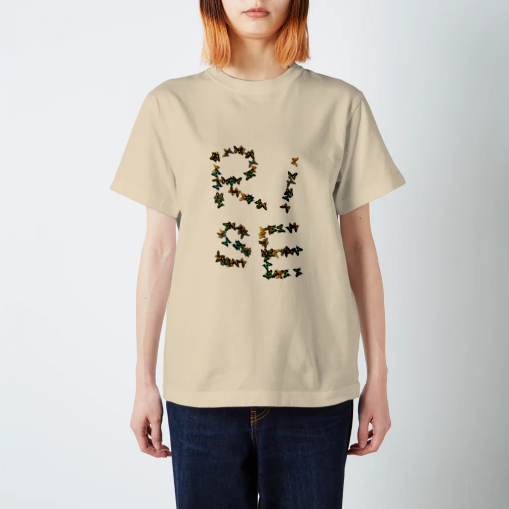 RISE のRISE　蝶柄ロゴTシャツ   スタンダードTシャツ