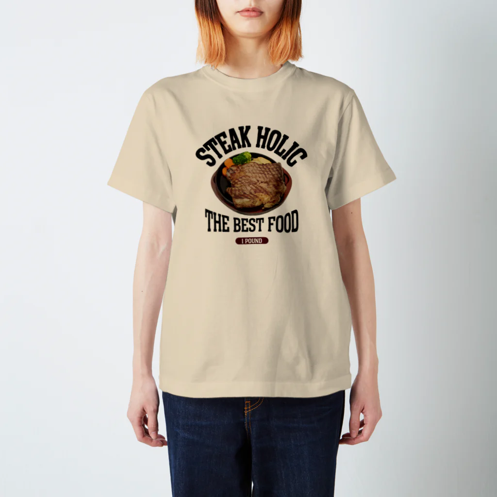 メシテロタイプ（飯テロTシャツブランド）の1ポンドステーキ（ビンテージ風） スタンダードTシャツ