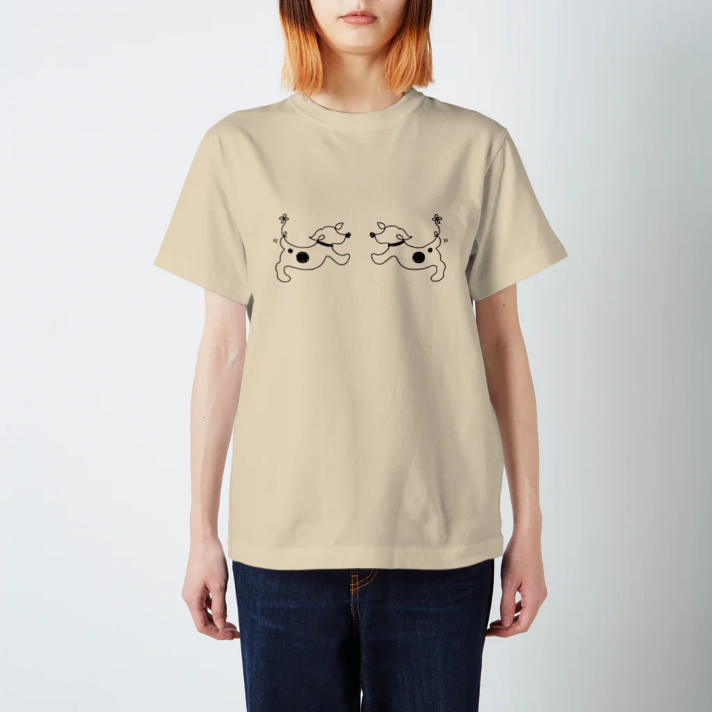 Leetamaのhitofudegaki-DOG×２ スタンダードTシャツ