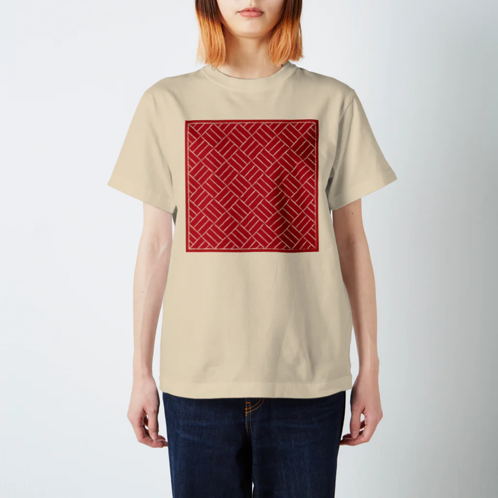 きまぐれノーティのきまぐれWa風「三崩し」_紅（べに） Regular Fit T-Shirt