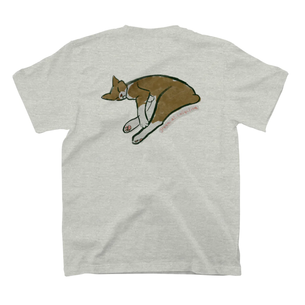 greencat_collectionのお昼寝ねこ Regular Fit T-Shirtの裏面