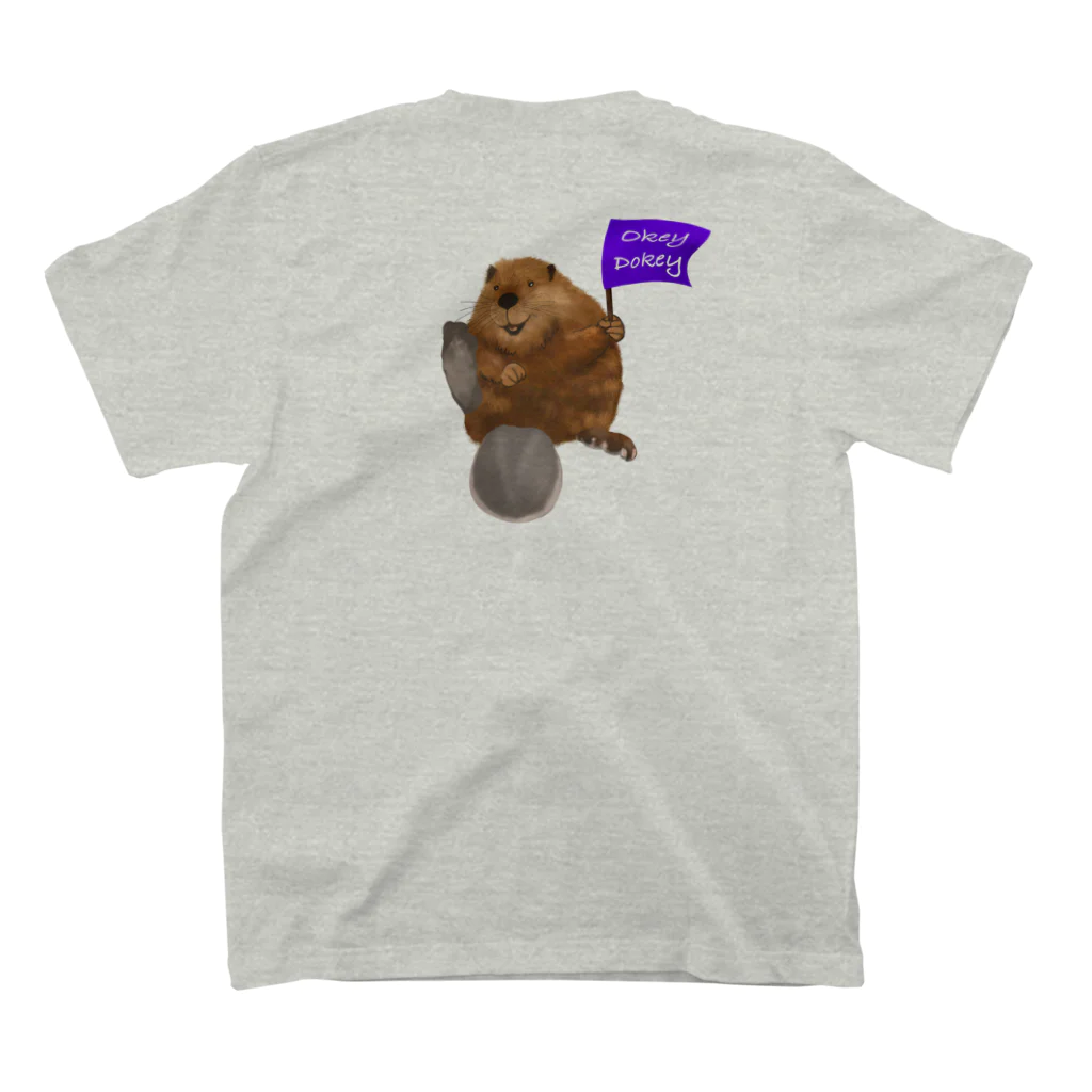 Theビーバーズ byこあらゆうのOkeyDokey-Beaver（旗ビーバー） スタンダードTシャツの裏面