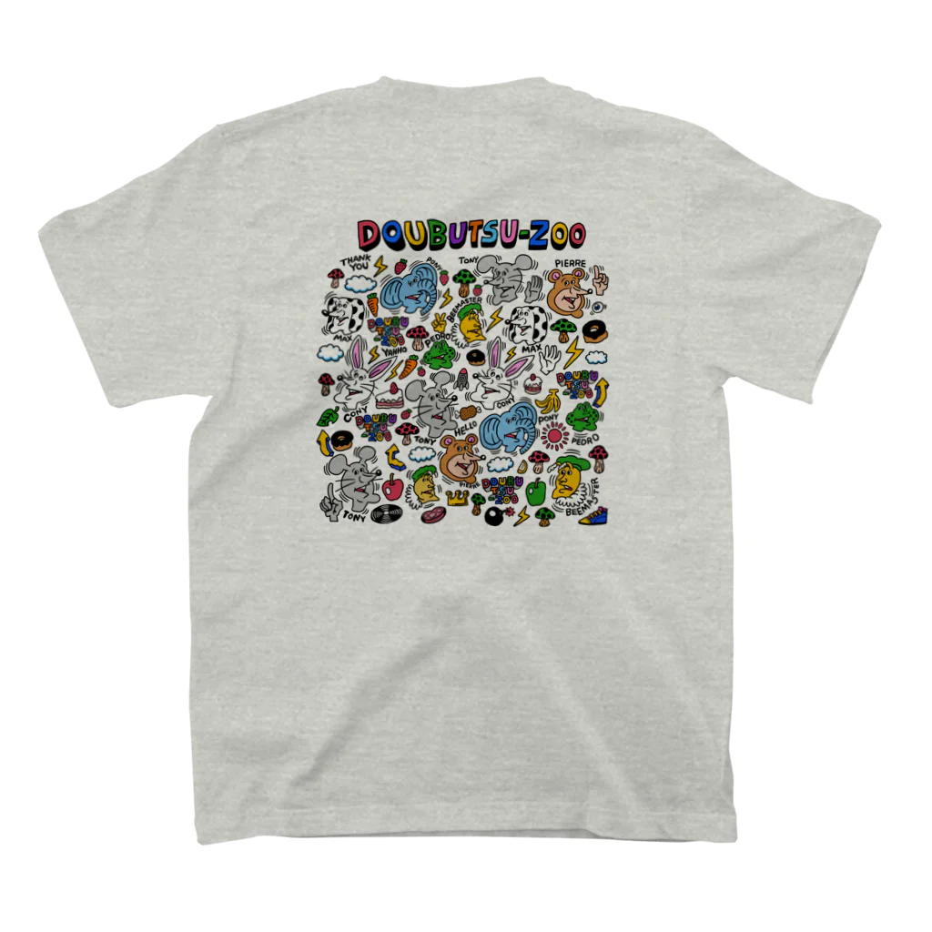 THE DOUBUTSU-ZOO SHOPの胸ワンポイント、バック柄 スタンダードTシャツの裏面