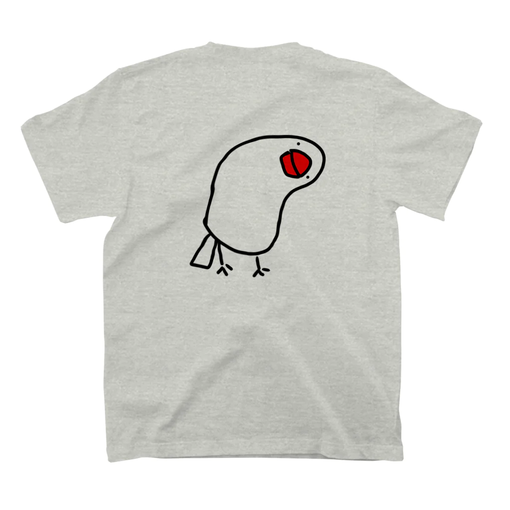 たちゅごろショップのもふ文鳥 両面シャツ スタンダードTシャツの裏面