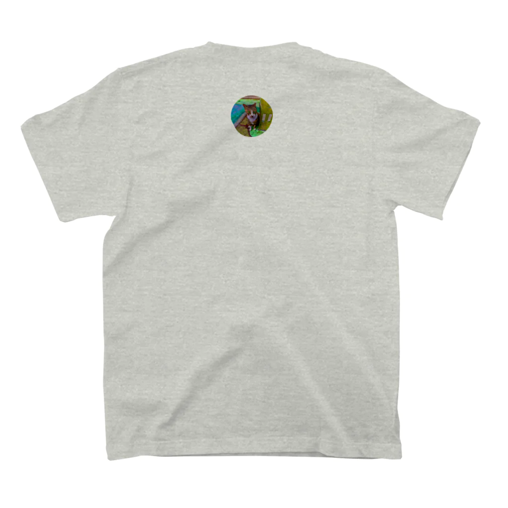 にゃっく -NecoKnickKnack-の空降街猫Tシャツ(背面円形) Regular Fit T-Shirtの裏面