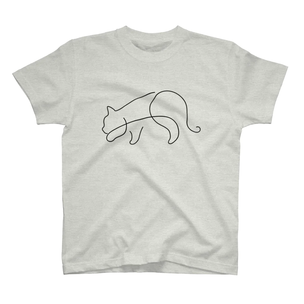 レイにーの忍び歩きシンプル黒猫 スタンダードTシャツ