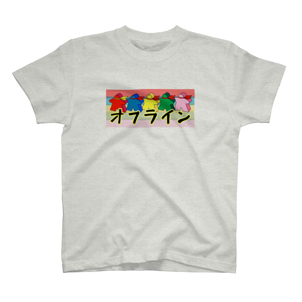 ボドゲ＆特撮バー オフラインのオフラインロゴ（背景有） スタンダードTシャツ