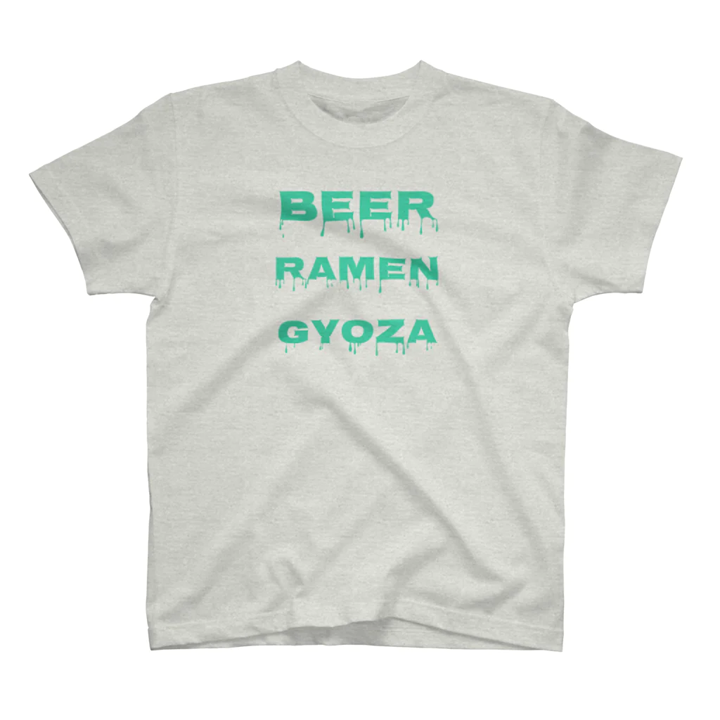 takibicoのビール・ラーメン・餃子のゴールデントライアングル スタンダードTシャツ