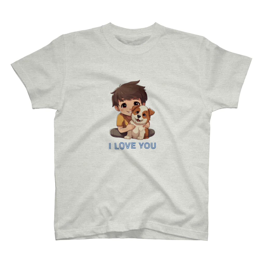 AwagoModeのI LOVE YOU(Dog&Boy) (39) Regular Fit T-Shirt