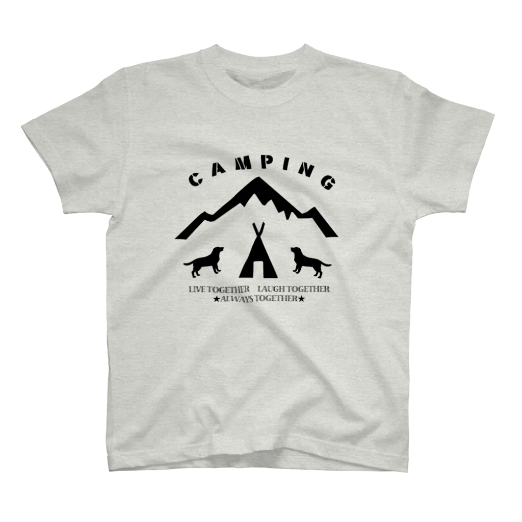 too muchの人間用のCAMPING　黒 Regular Fit T-Shirt