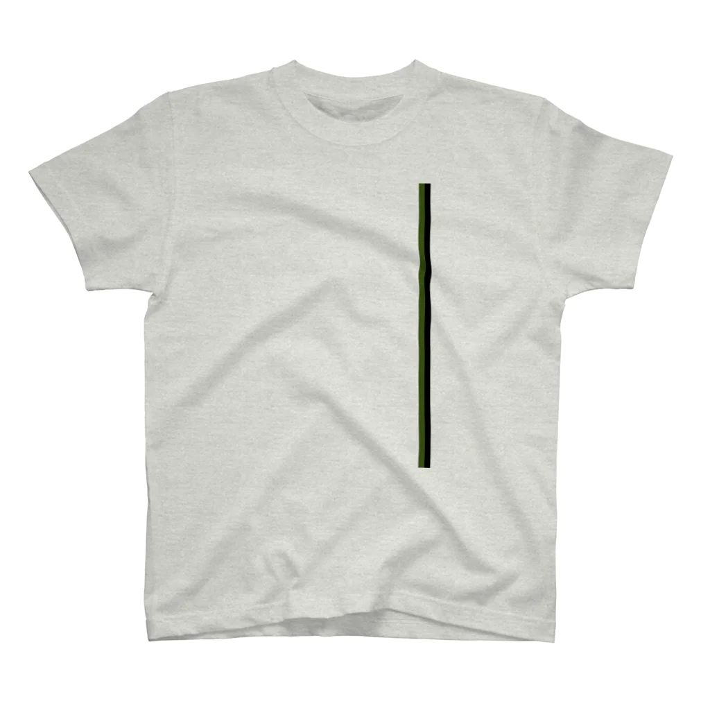 NamazuYのsimple line(Green&Black) Regular Fit T-Shirt