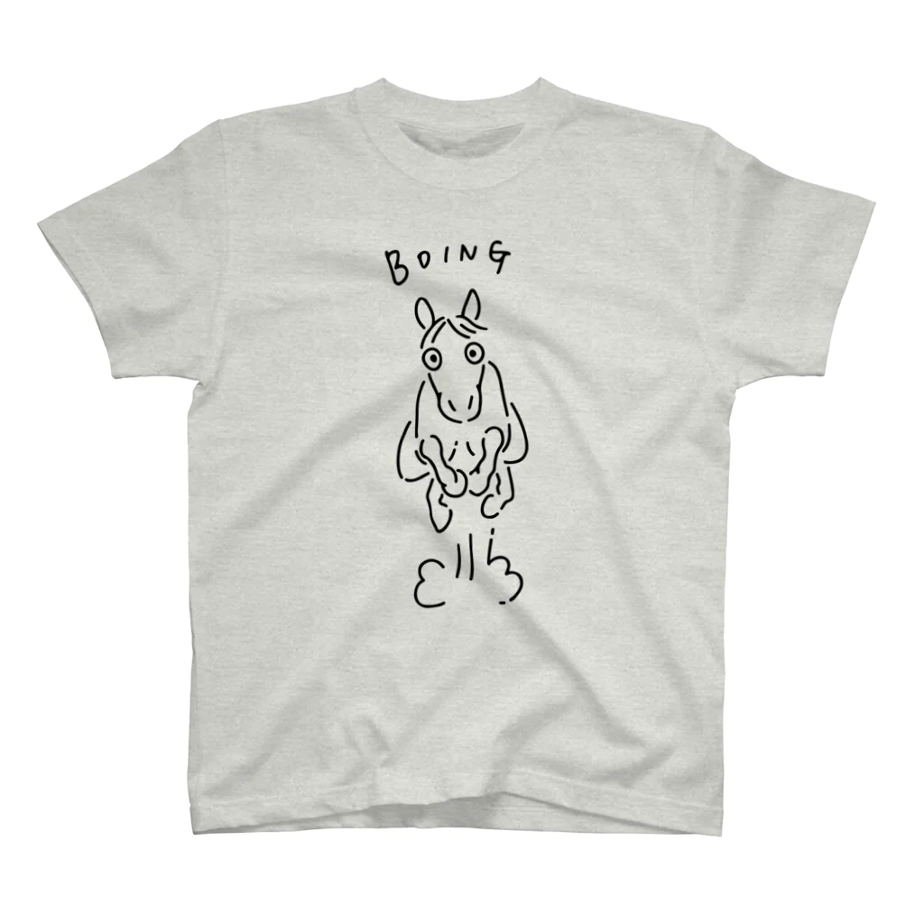 PipopapotanのBOING ぴょ〜ん馬 ブラックライン Regular Fit T-Shirt