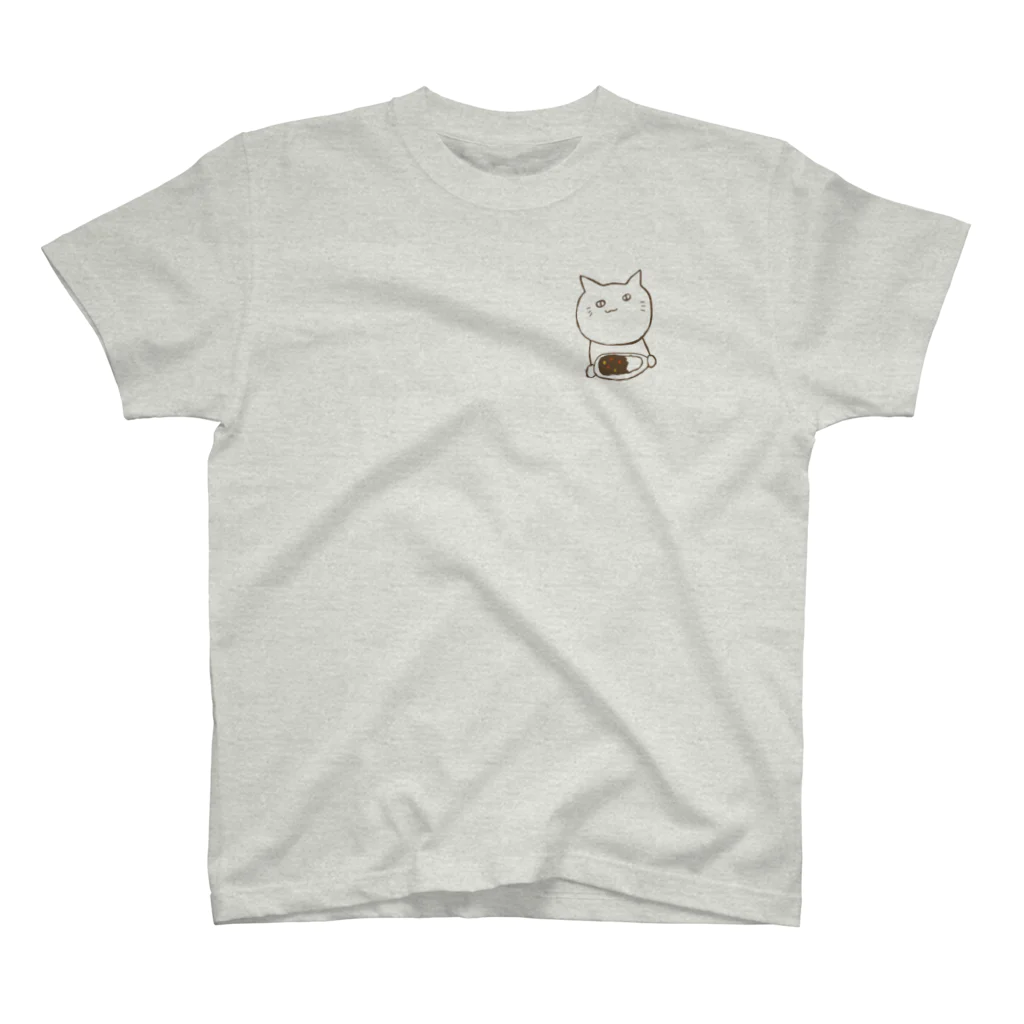 みやこ食堂の家カレーを食べさせる猫 Regular Fit T-Shirt