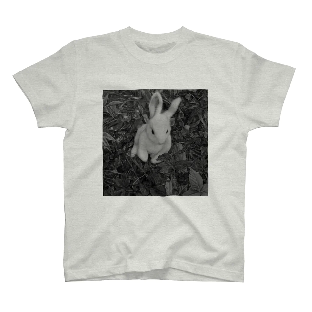 rabbit & bunniesのウサギ（モノクロ） スタンダードTシャツ