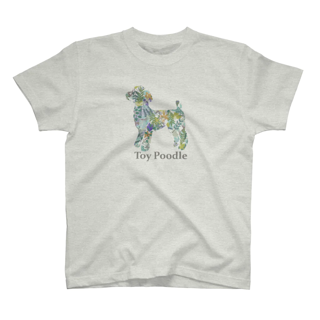 AtelierBoopの花　ボタニカル　トイプードル Regular Fit T-Shirt