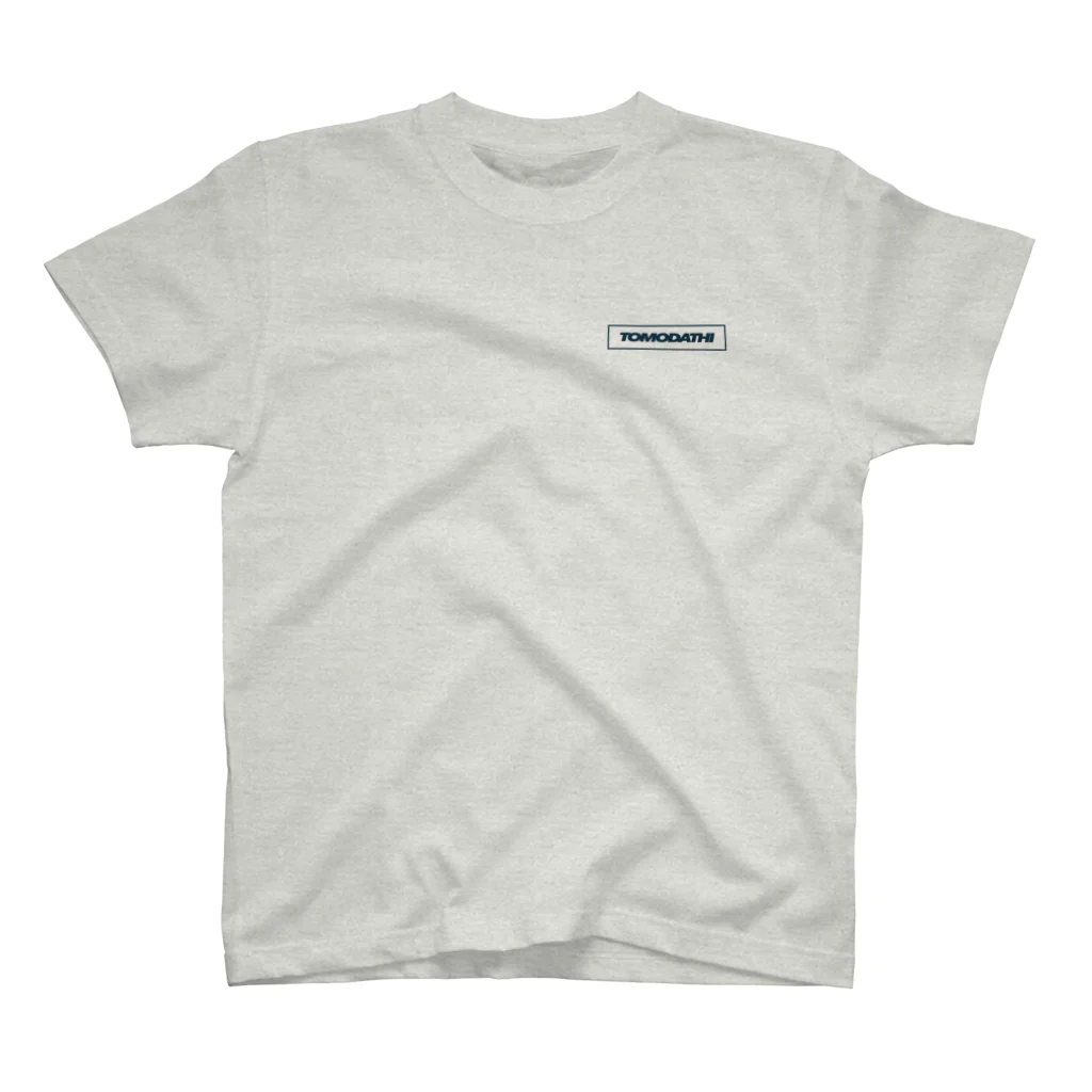 KOJI OSHIRO_WEB STOREのTOMODATHI BOX　GRAY×BLUE スタンダードTシャツ