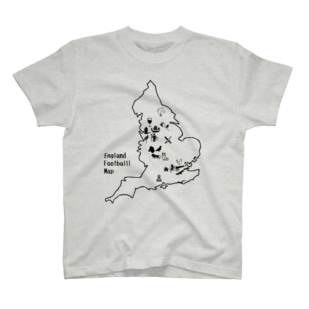 Design UKのイングランドサッカー地図 Regular Fit T-Shirt