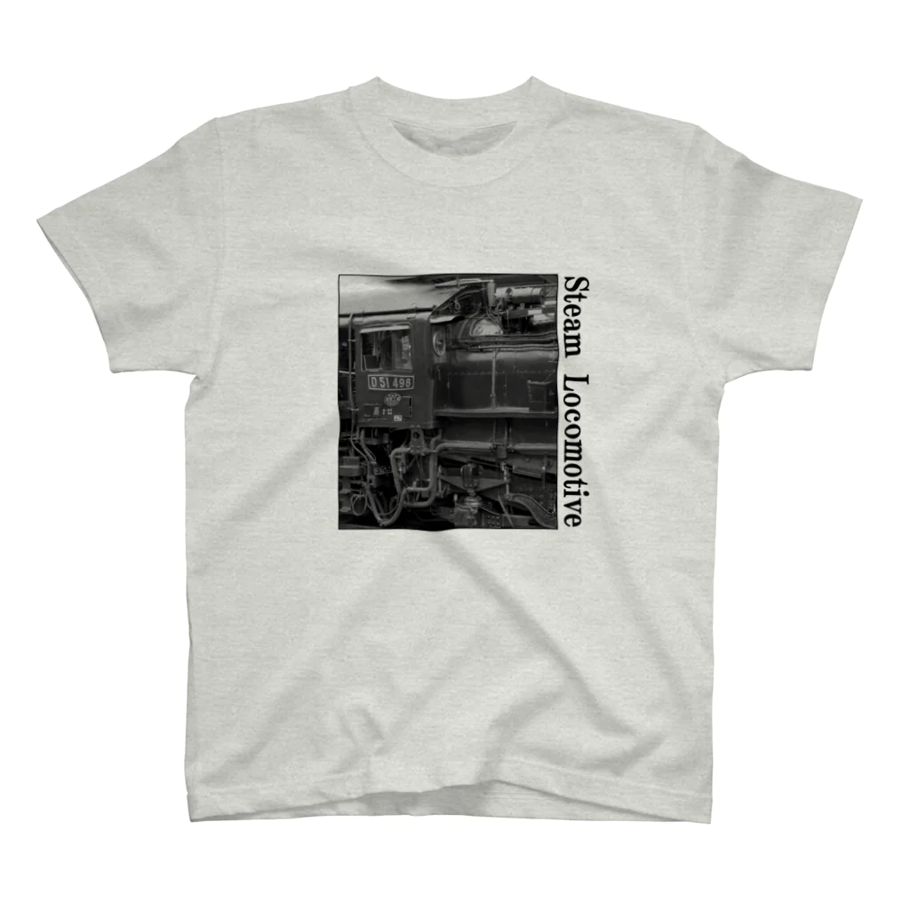 ヴィンテージ鉄道写真グッズの店のD51498 運転席周辺 黒いレタリング （モノクロフォト） Regular Fit T-Shirt