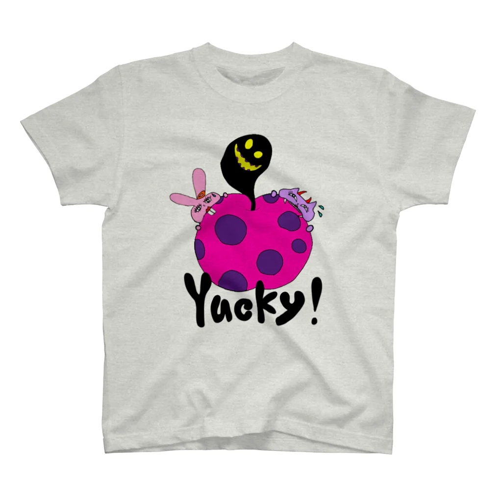 ちょりたん画伯キャラクターズショップのYucky！　かぶりつきシリーズ　毒りんご Regular Fit T-Shirt