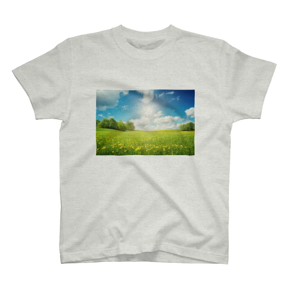 Teatime ティータイムの大草原の風景 Regular Fit T-Shirt