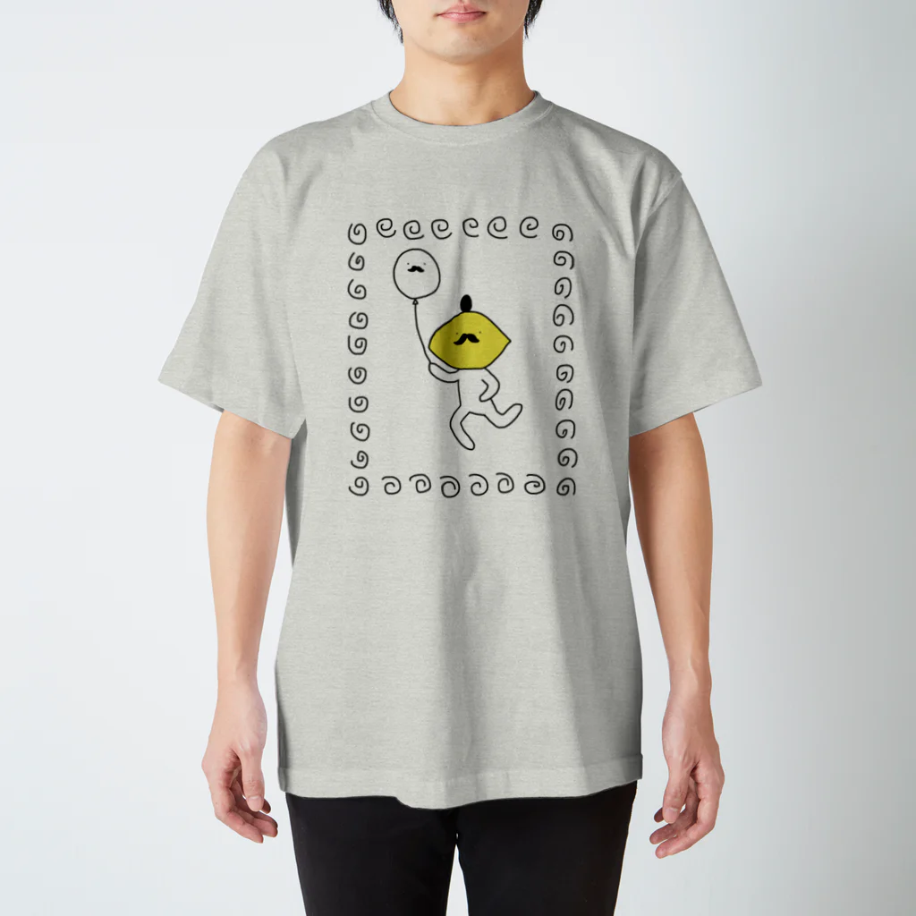 ひげレモン屋のひげレモンと風船 スタンダードTシャツ