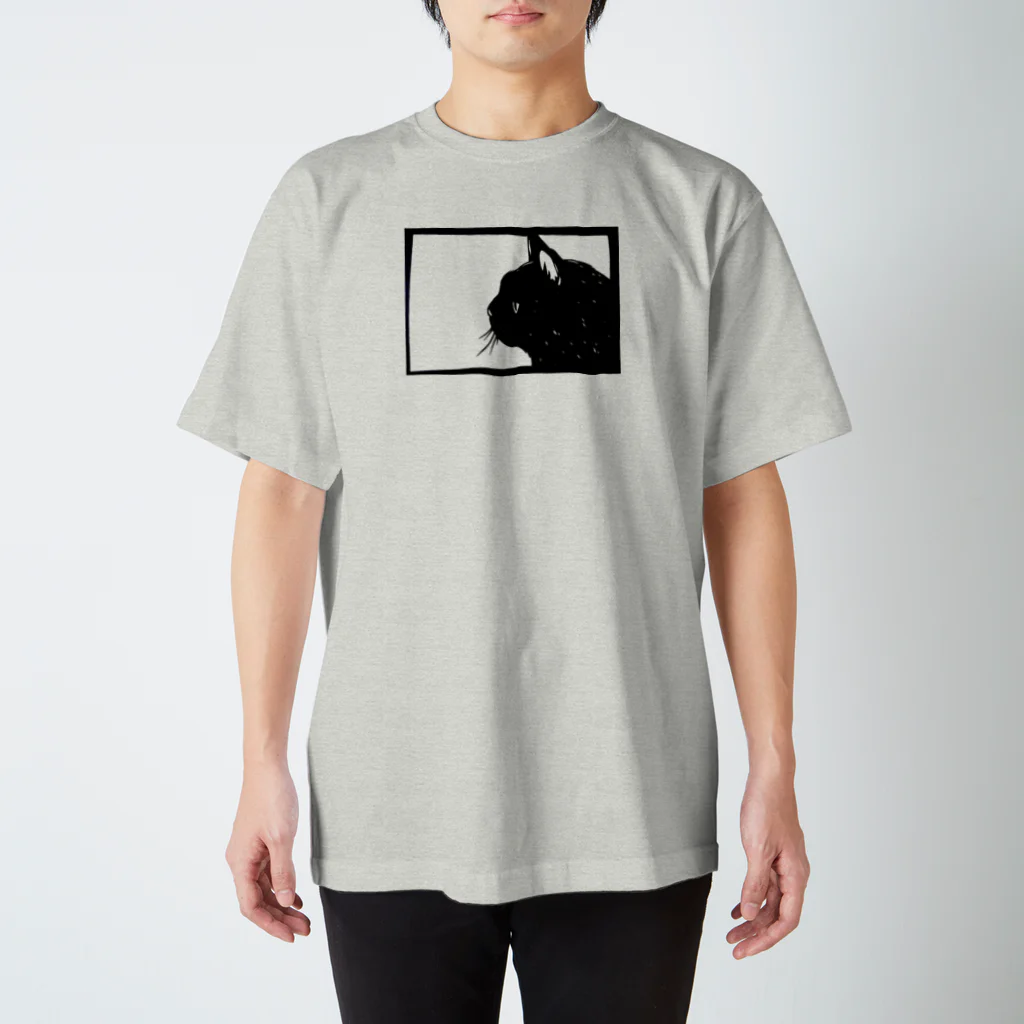 切り絵草太の黒猫（横顔） スタンダードTシャツ