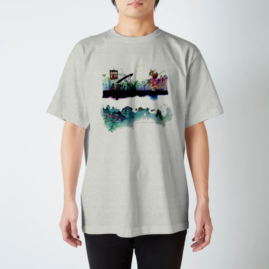 BARE FEET/猫田博人の七色の惑星 Regular Fit T-Shirt