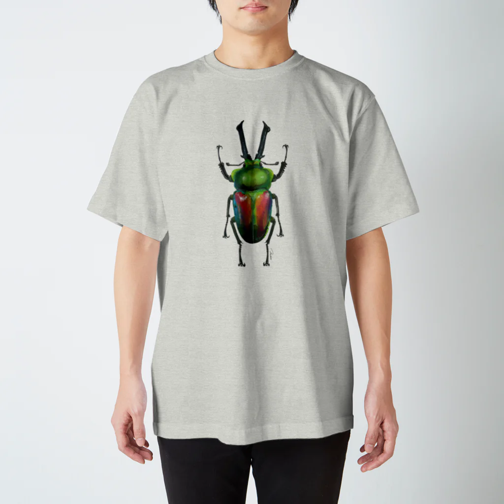 昆虫画のニジイロクワガタ スタンダードTシャツ