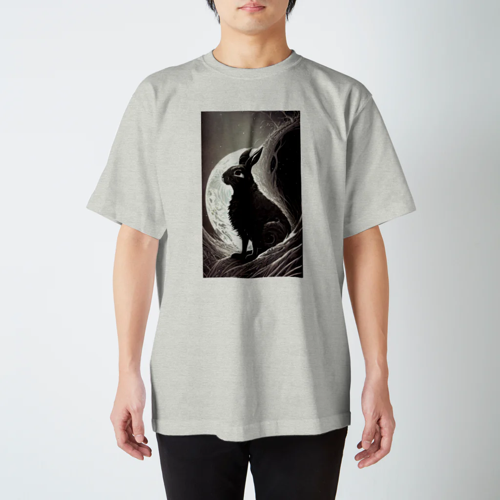 月見うどんの黒兎 スタンダードTシャツ