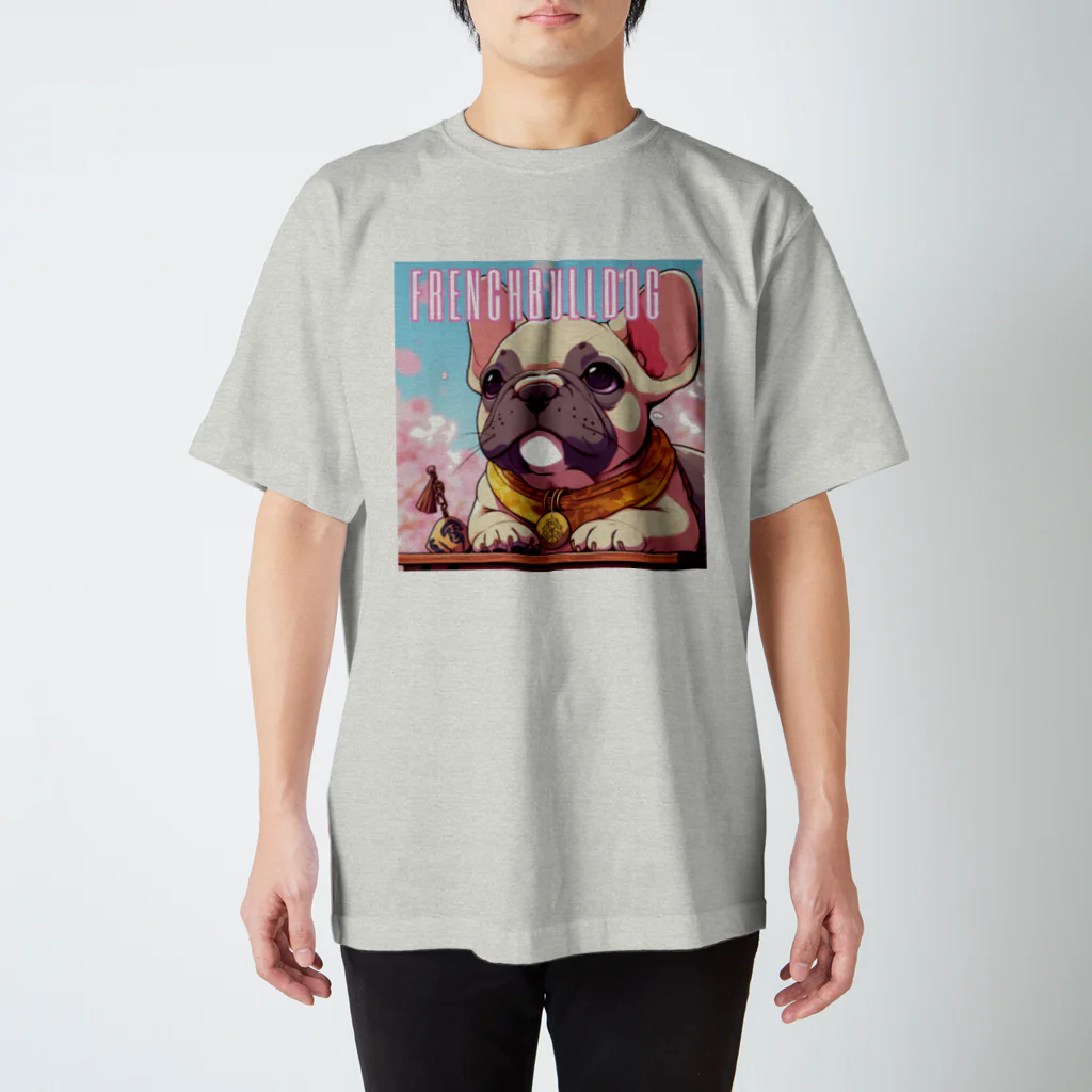 furebuhi　clubの桜舞うFrench　bulldog Regular Fit T-Shirt