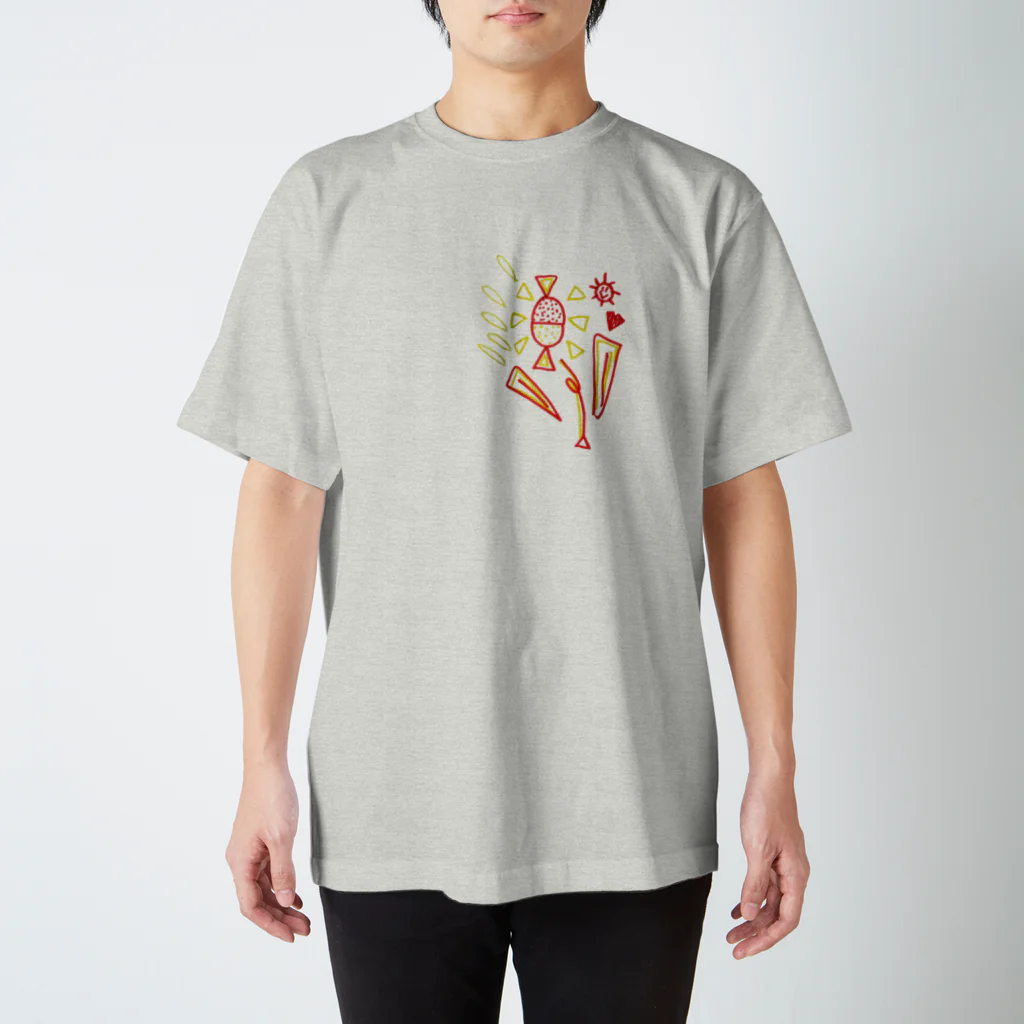 茅田綺衣のクリエイターはじめ。のお花#Red#yellow スタンダードTシャツ