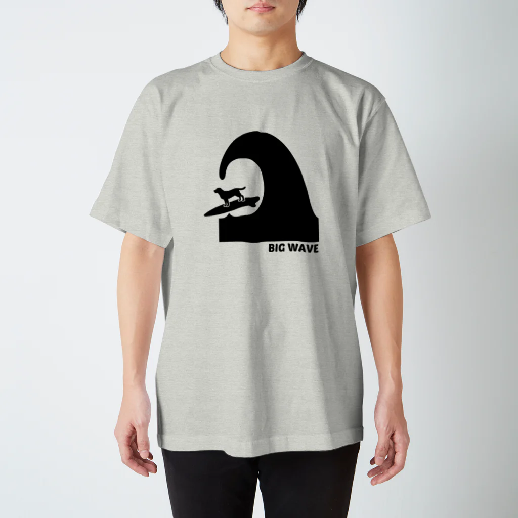 too muchの人間用のBIG WAVE　黒 スタンダードTシャツ