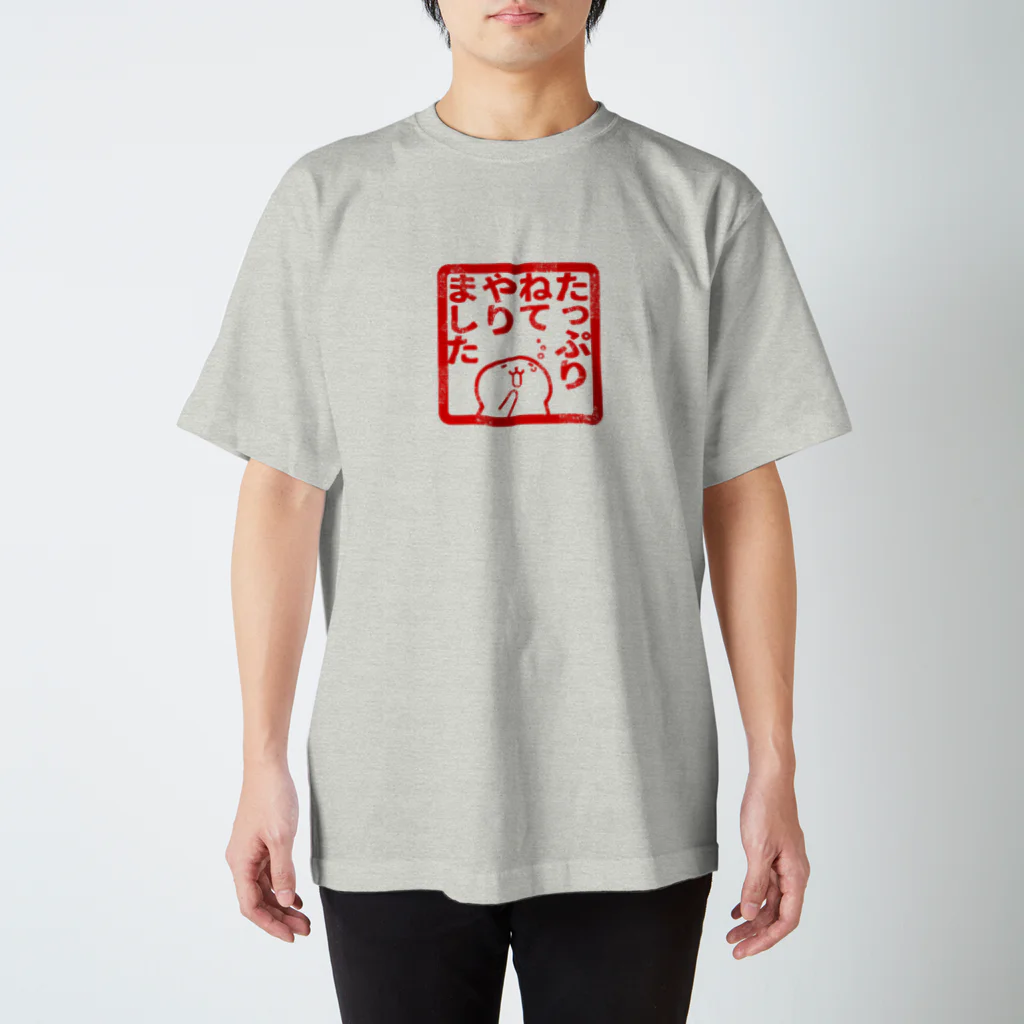 むくむく工房のたっぷりねてやりました スタンダードTシャツ